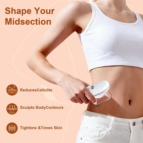 Miniatura 6 de 5-in-1 Electric Body Sculpting Massager - Red Blue LED Light Therapy & Microcurrent Tool with Oval/Round Suction Cups for Face & Body Tightening