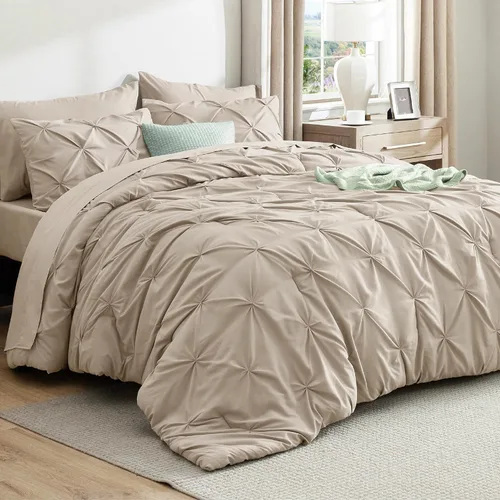 Miniatura 17 de Bedsure - Juego de edredón tamaño matrimonial verde azulado - Juego de ropa de cama tamaño matrimonial en una bolsa de 7 piezas, juego de cama 14