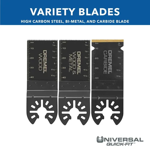 Miniatura 2 de Dremel MM488B - Paquete variado de cuchillas oscilantes multiherramienta, hojas de sierra universales de corte empotrado