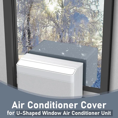 Miniatura 2 de Flamorrow Cubierta de aire acondicionado para unidad de ventana en forma de U 8000, 10000, 12000 BTU, 600D resistente al agua, en forma de U