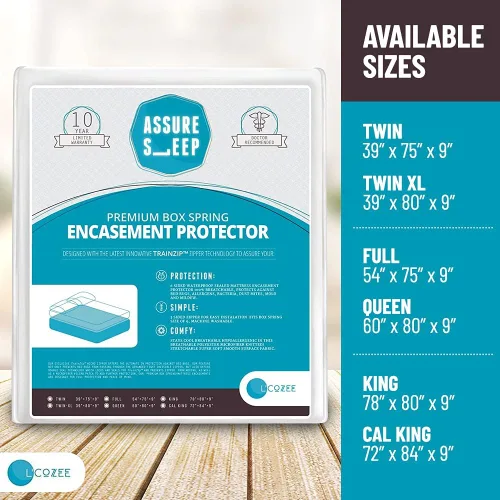 Miniatura 2 de L' COZEE Funda impermeable con somier, protector de colchón con cremallera y protección de doble sellado, tamaño King