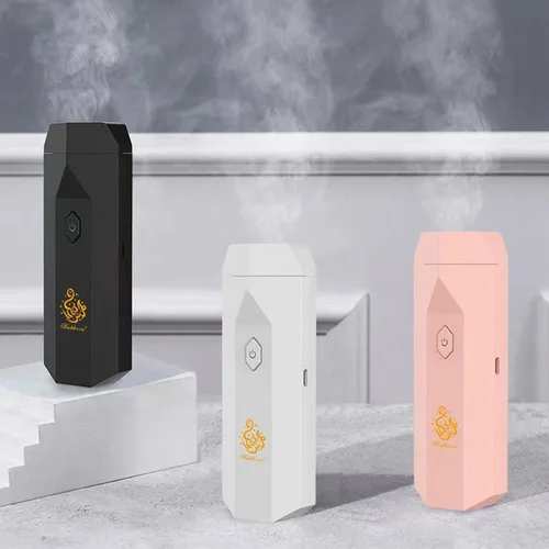 Miniatura 5 de Quemador de incienso árabe, peine electrónico portátil Bakhoor, difusor de aroma musulmán de Ramadán, soporte recargable por USB (negro)