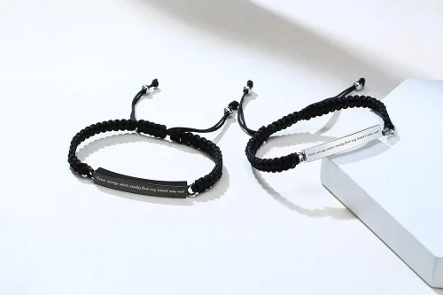 Miniatura 25 de Pulsera de urna personalizada para cenizas, recuerdos de joyería de cremación para mujeres y hombres, pulsera ajustable de cuerda tejida hecha a
