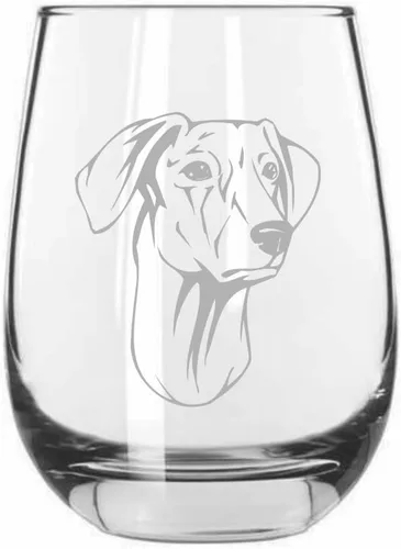 Miniatura 136 de Sakhalin Husky Dog - Copa de vino grabada personalizada de 15.25 onzas sin tallo