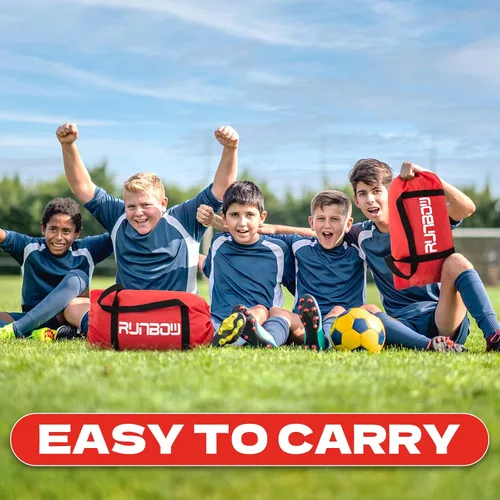 Miniatura 5 de Portería de fútbol infantil de 9 x 5 pies con bolsa de transporte, red de fútbol plegable portátil para entrenamiento en el patio trasero, uso