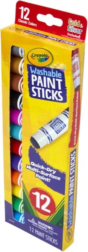 Miniatura 4 de Crayola Barras de pintura de secado rápido (12 quilates), juego de pintura lavable para niños, suministros de arte y manualidades, multisuperficie