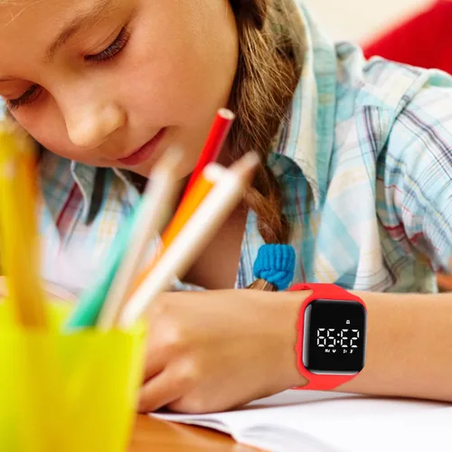 Miniatura 4 de Reloj deportivo digital para niños y niñas con contador de pasos, alarma vibratoria y despertador. Rastreador de actividad a prueba de agua, sin