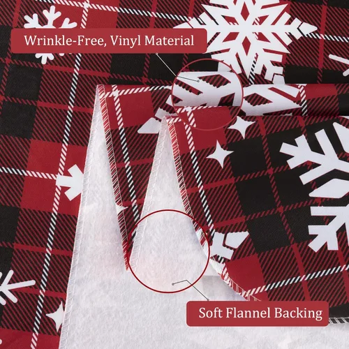 Miniatura 3 de UMINEUX Mantel de Navidad con reverso de franela, mantel rectangular de vinilo impermeable lavable para fiestas de Navidad, bodas, vacaciones