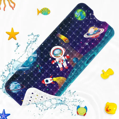 Miniatura 9 de Alfombra de baño para bebé para niños, lindo dinosaurio animal de 40 x 16 pulgadas, extra larga, antideslizante, con dibujos animados