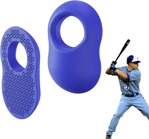 Paquete de 2 protectores de pulgar de béisbol para bateadores profesionales, ayuda de entrenamiento de swing de bateo, protector de pulgar de Azul