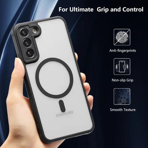 Miniatura 5 de RALEAVO - Funda magnética para Samsung Galaxy S22 [Compatible con Magsafe], cubierta mate y brillante delgada, parte trasera de policarbonato duro