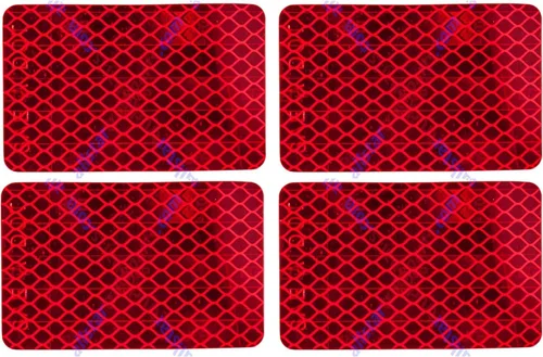 All Star Truck Parts Reflector rectangular ámbar/rojo de 2 x 3 pulgadas de alta visibilidad, reflectante, de prisma adhesivo, DOT-SAE, resistente a