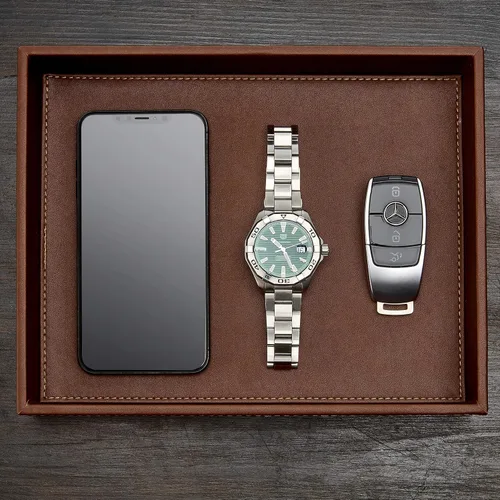 Miniatura 3 de GALLAWAY LEATHER Bandeja de valet para hombres - Organizador de mesita de noche Bandeja EDC para billetera y llaves - Bandeja recogetodo de cómoda