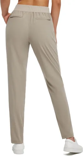 Miniatura 2 de BALEAF Pantalones de golf para mujer, pantalones de tobillo elásticos de cintura alta con bolsillos con cremallera, trabajo, atletismo, viajes
