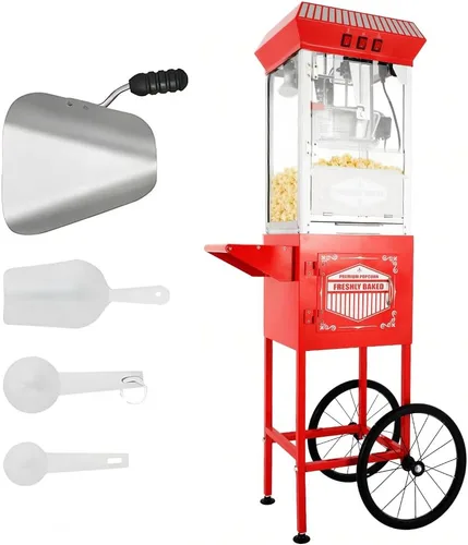 Miniatura 19 de Máquina comercial para hacer palomitas de maíz con hervidor de acero inoxidable de 10 onzas, máquina de palomitas de maíz para encimera de 850 W