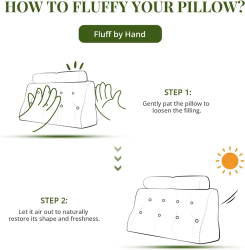 Miniatura 9 de Sasttie Almohada de Cabecero King, Almohada de Cuña para Cabecero de Cama para Sentarse, Almohadas de Soporte de Espalda para Leer, Sentarse