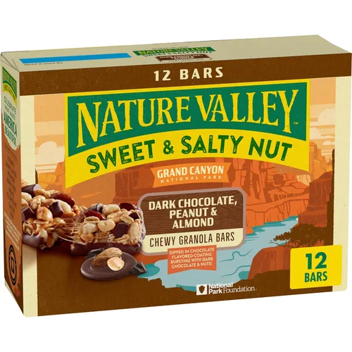 Nature Valley Barras de granola, chocolate oscuro y almendra, 12 unidades, 14.4 onzas