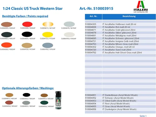 Miniatura 2 de ITALERI IT3915 1/24 Western Star Tractor Head Plastic Model Kit
