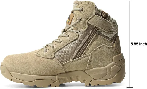 Miniatura 3 de NORTIV 8 Mens Military Tactical Work Boots Side Zip Outdoor Hiking Leather Motorcycle Combat Boots