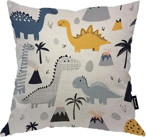 Miniatura 11 de Funda para cojín Beabes de 18"X18" con ancla, diseño náutico azul y blanco a rayas, funda de almohada cuadrada de algodón y lino para el hogar