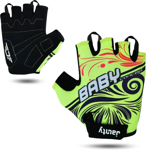 Guantes de ciclismo para niños con relleno de gel que absorbe los golpes, guantes de ciclismo antideslizantes de medio dedo para niños y niñas