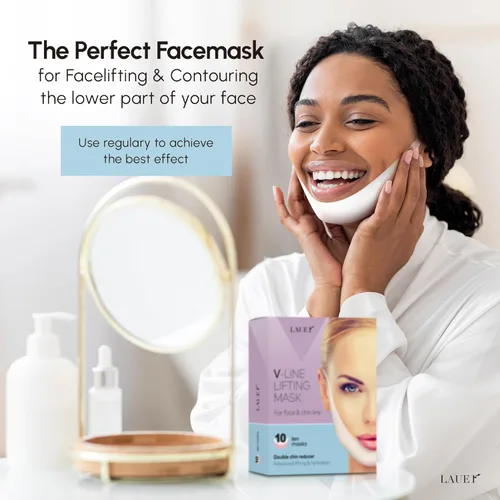 Miniatura 7 de Máscara facial de contorno en forma de V, línea de modelado, cinturón de elevación, reducción de cuello, cinta de elevación de mandíbula, parche