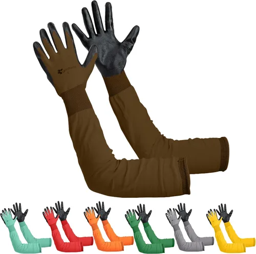 Guantes de jardinería de manga larga para mujeres y hombres, guantes de jardín de puño largo, multiusos, resistentes para exteriores e interiores
