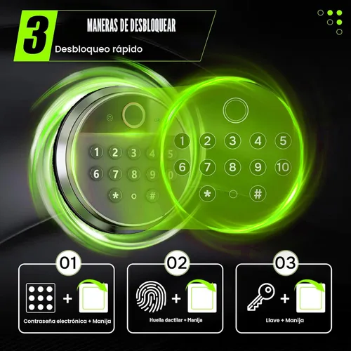 Miniatura 3 de [No requiere montaje] Caja fuerte para armas 10-12 para rifles y pistolas caseras, casillero de armas, huella dactilar biométrica y teclado digital