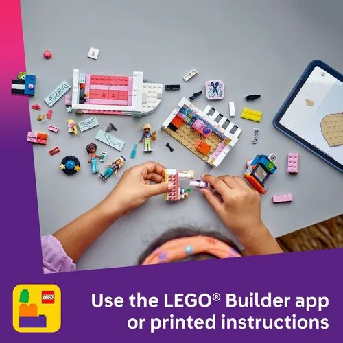 Miniatura 6 de LEGO Friends Peluquería y Tienda de Accesorios - Juego de Construcción de Juguetes de Peluquería para Niñas y Niños, Edades 7+ - Idea de Regalo