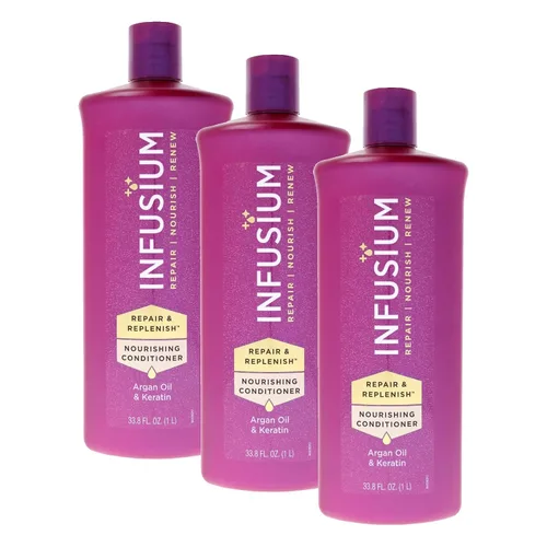 Miniatura 9 de Infusium Acondicionador Nutritivo Reparador y Reabastecedor - Acondicionador para el Cabello con Queratina, Aceite de Argán y Ceramidas - Adecuado