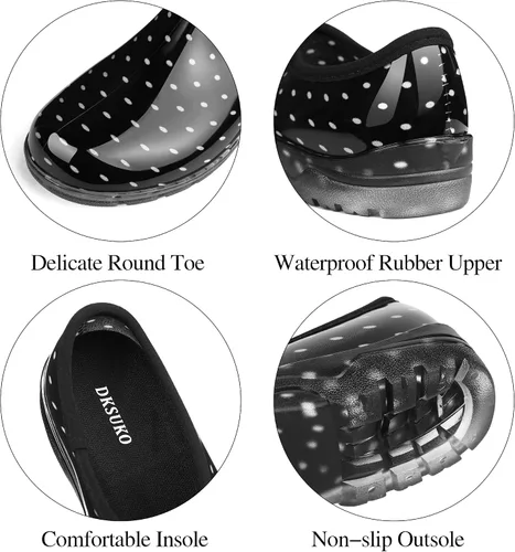 Miniatura 4 de DKSUKO Zapato de jardín impermeable para mujer, calzado ligero para lluvia con plantilla cómoda