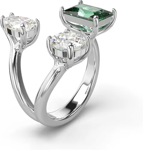 Miniatura 2 de Swarovski Mesmera Open Ring, Green and Clear Mixed-Cut Stones in a Silver-Tone Finish, Part of the Mesmera Collection