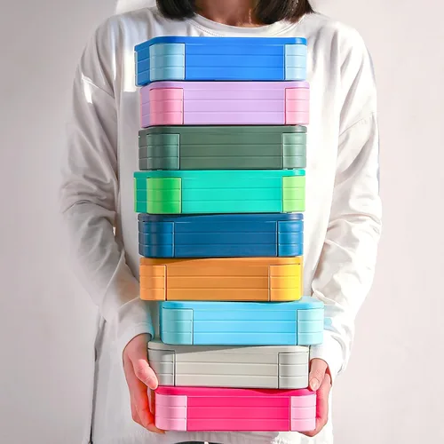 Miniatura 8 de Lonchera para niños, sin BPA, caja Bento de 3 compartimentos a prueba de fugas para mochilas, apta para microondas y lavavajillas, contenedor