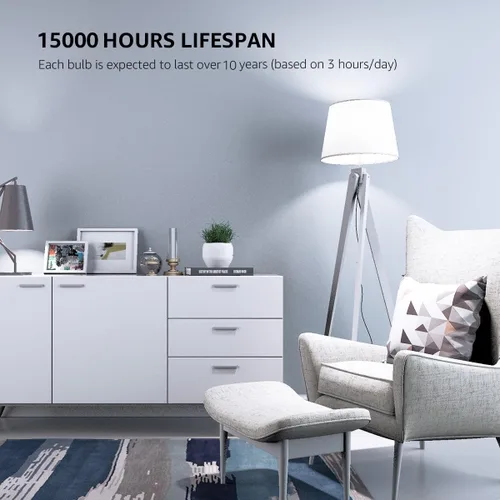 Miniatura 2 de LE - Bombillas LED equivalentes a 100 W, 14 W, 1500 lúmenes, luz blanca diurna 5000 K, no regulable, base estándar A19 E26, 10000 horas de vida Luz