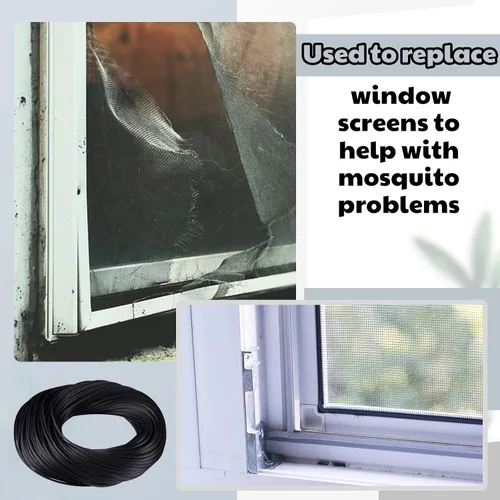 Miniatura 5 de Frienda Rejilla de pantalla de 250 pies, ranura de retención de pantalla de ventana negra de repuesto, soporte de malla dentada hueca para puerta