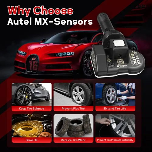 Miniatura 8 de Autel Sensores TPMS, MX-Sensor 2 en 1 (315 MHz+433 MHz), sensor de presión de neumáticos universal a presión de neumáticos a presión de nivel OE