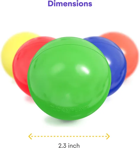 Miniatura 3 de Pelotas Click N' Play para alberca de bolas para niños, bolas de plástico de recarga, paquete de 200, sin ftalatos y sin BPA, incluye una bolsa
