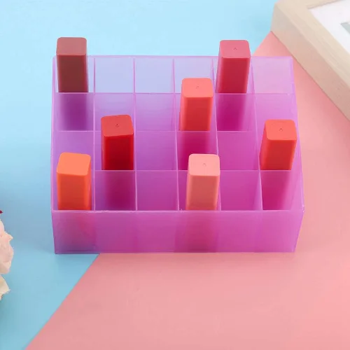 ZJchao Organizador de lápiz labial, soporte para brillo de labios, organizador de cosméticos, almacenamiento de maquillaje, 24 rejillas, soporte
