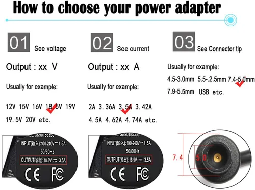 Miniatura 2 de Adaptador de CA de 65 W, cargador para portátil compatible con HP ProBook 4540s 4440s 4530s 4430s 4520s 6570b 6560b 6470b 6550b EliteBook 8460p
