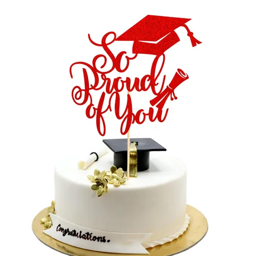 Miniatura 37 de Arthsdite 1 Pieza Decoración para Pastel de Graduación con Purpurina Dorada "So Proud of You" - 2025 Graduado Felicitaciones Senior Decoración
