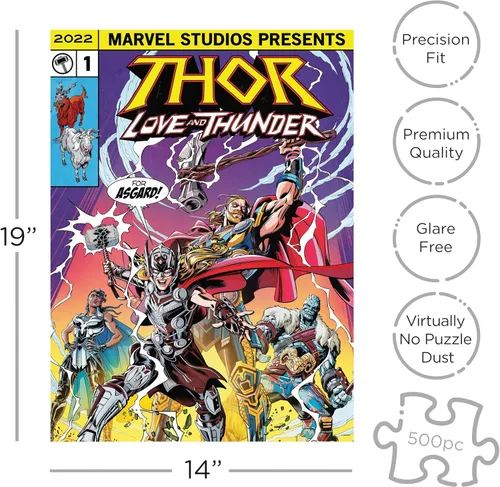 Miniatura 2 de Aquarius Marvel Thor - Rompecabezas de 500 piezas, sin deslumbramiento, ajuste de precisión, mercancía y coleccionables con licencia
