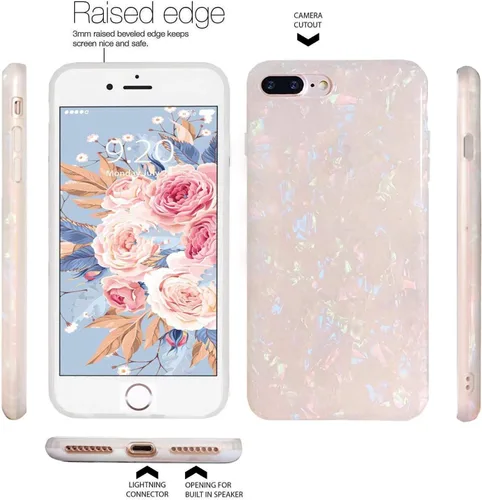 Miniatura 2 de J.west Funda para iPhone 8 Plus, iPhone 7 Plus, de lujo, centelleante, de TPU, cubierta trasera de silicona TPU transparente y suave, para niñas