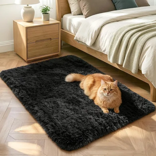 Miniatura 29 de Noahas - Alfombras mullidas de 4 x 6 pies para dormitorio y sala de estar, alfombra gruesa y peluda de color gris, alfombra de suelo antideslizante