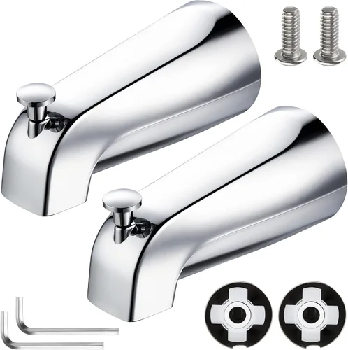 Miniatura 15 de Enhon Boquilla deslizante para bañera con desviador, compatible con la norma estadounidense 8888026.002, grifo de bañera de baño, se adapta a 1/2