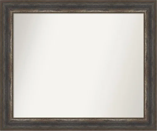 Miniatura 372 de Amanti Art Espejo de baño marrón para sobre el fregadero, 25 x 25 pulgadas, hecho a medida, espejo de tocador cuadrado marrón medio, marco de madera