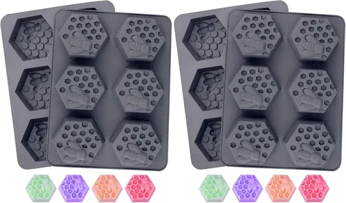 Miniatura 9 de 2 moldes de jabón de silicona de abeja, moldes de panal para hacer dulces de gelatina de chocolate