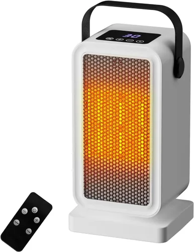 Calentador de espacio pequeño para uso en interiores, calentador de escritorio portátil con calor instantáneo de 2 segundos, calefacción de Blanco