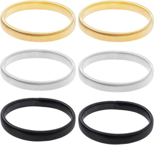 SUMERSHA 6 piezas de soportes de manga para camisa, brazaletes de metal elásticos antideslizantes de manga larga para hombres y mujeres