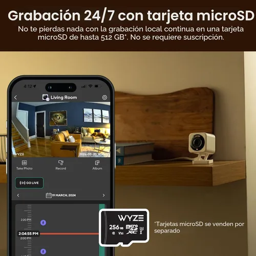 Miniatura 6 de WYZE Cam v4 (Modelo más reciente), Cámara de Seguridad AI de 2.5K, Cámaras para Interior/Exterior para Seguridad del Hogar, Monitor para Bebés