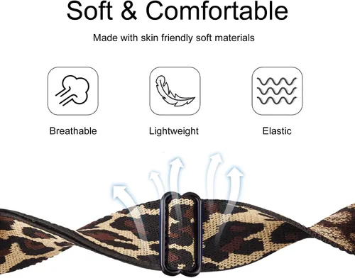 Miniatura 3 de Paquete de 2 correas elásticas de nailon compatibles con Woneligo/Fitpolo Smart Watch IDW13, correas elásticas suaves para reloj FITVII Rosa +